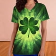 thumbnail image 4 of Mceream Nurse St Patricks Day Shirt for Womens Breathable Plus Size Nurse Working Uniform Shamrocks Print Scrub Tops V Neck Short Sleeve Fun Nursing Uniforms Green XXXL, 4 of 6