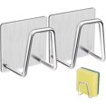 thumbnail image 1 of Torubia Adhesive Sponge Holder Sink Caddy for Kitchen Accessories - SUS304 Stainless Steel Rust Proof Waterproof, Quick Drying (2 Pack), 1 of 6