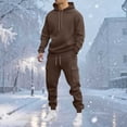 thumbnail image 2 of Mens Long Sleeve, Tracksuit with Hooded Pullover and Elastic Waist, 2 of 5