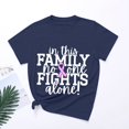 thumbnail image 4 of T-shirt à Manches Courtes pour Femmes, Décontracté et à la Mode, Col Rond, Imprimé de Lettres, Cancer du Sein, Haut 1, 4 of 4