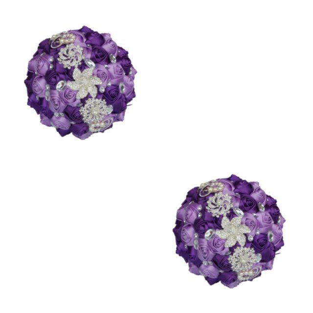 Baohd Wide Application Wedding Bouquets Elegant For All Occasions Low Maintenance Purple 2Set
