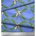 thumbnail image 3 of Soimoi Blue polyester Crepe Fabric Pine & Leaves Print Fabric by Yard 52 Inch Wide, 3 of 3