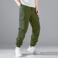 thumbnail image 1 of asjyhkr Mens Cargo Pants with Multi Pockets Elastic Waist Drawstring Jogger Hiking Work Sweatpants, 1 of 6