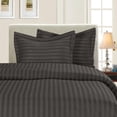 thumbnail image 1 of Mocassi 3-Piece Striped Duvet Cover Set, 1500 Thread Count, Button Closure - Cooling, Breathable Material- Wrinkle, Fade, Stain Resistant, King/California King, Gray, 1 of 4