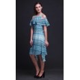 thumbnail image 2 of Bimba Robe Tunique Midi à Épaules Dénudées Imprimé Teinture sur Nœuds Bleu pour Femmes - TP, 2 of 6