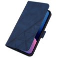 thumbnail image 1 of PANDACO Navy Suede Wallet Case for iPhone 14 Pro, 1 of 4