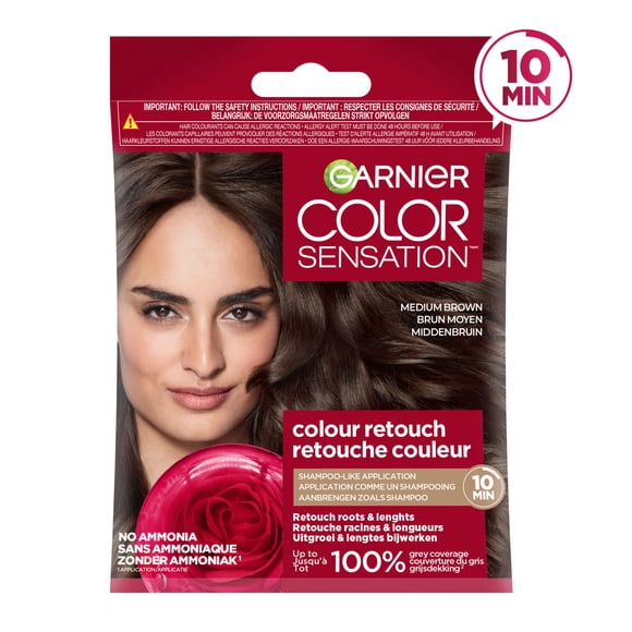 Garnier Color Sensation Root & Colour Retouch, Demi Permanent Hair Dye, 4.0 Medium Brown