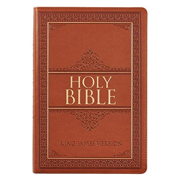 Christian Art Gifts Couverture de Livre Holy Bible KJV Grande Impression Index Pouce, Tan