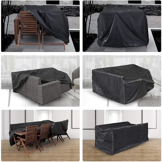 Outdoor Garden Furniture Cover Rain Snow Dust-proof Table Protector Adjustable Drawstring Portable Large Size Beach Chair 213x132x74cm