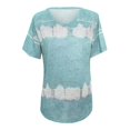 thumbnail image 4 of SMihono Hauts pour Femmes Été Décontracté Mode Féminine T-shirt à Manches Courtes Imprimé Col Rond Hauts Décontractés T-shirt Oversize pour Femmes 2023, 4 of 4