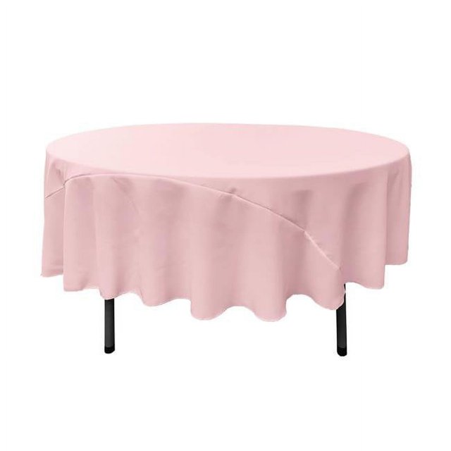 LA Linen TCpop90R-PinkLgtP37 Polyester Poplin Tablecloth, Light Pink - 90 in. Round