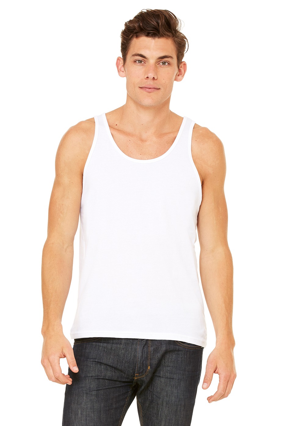 The Bella + Canvas Unisex Jersey Tank Top - WHITE - M