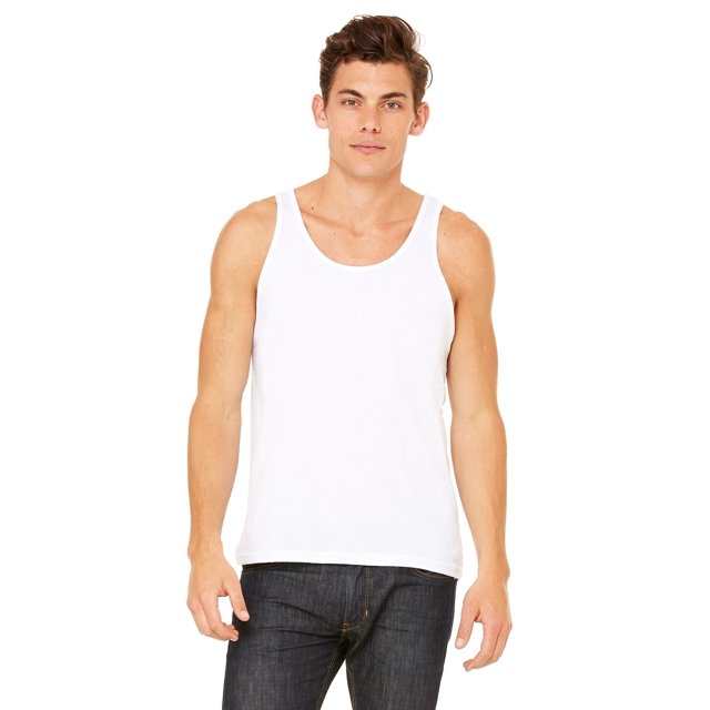 The Bella + Canvas Unisex Jersey Tank Top - WHITE - M