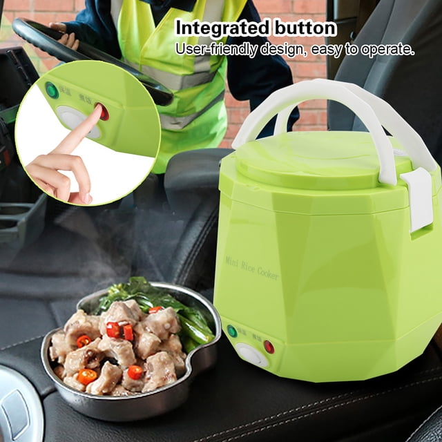 Cuiseur à Riz Électrique pour Camion Cuiseur Vapeur Alimentaire Cuiseur à Riz Multifonction Cuiseur Vapeur Alimentaire Électrique 24V 140W 1.3 L Cuiseur à Riz Électrique Portable Multifonction Cuiseur Vapeur Alimentaire pour