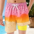 thumbnail image 1 of Toddler Boy Swim Trunks With Ice Print Elastic Waist Drawstring Quick Dry Boys Toddler Clothes 2-3 Years, 1 of 4