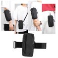 thumbnail image 4 of Sports Phone Arm Bag, Adjustable Shoulder Straps Double Layer Pockets Running Phone Arm Bag Waterproof PU Detachable Shoulder Straps  For Exercising Black,Gray,Dark Blue, 4 of 8