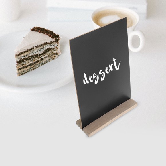 HOOWIFFY 1Pc Small Countertop Chalkboard Wooden for Birthday Parties and Events