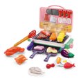 thumbnail image 3 of Lubelski 1 Set Kids Electric Simulation 2-Layer BBQ Grill Pretend Play Toy Children Kitchen Barbecue Toy Set with Light Mist, 3 of 8