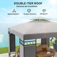 thumbnail image 4 of Outsunny Pavillon à Auvent 10 x 10 Pi, Pavillon Extérieur à Double Toit, Gris Pâle, 4 of 10