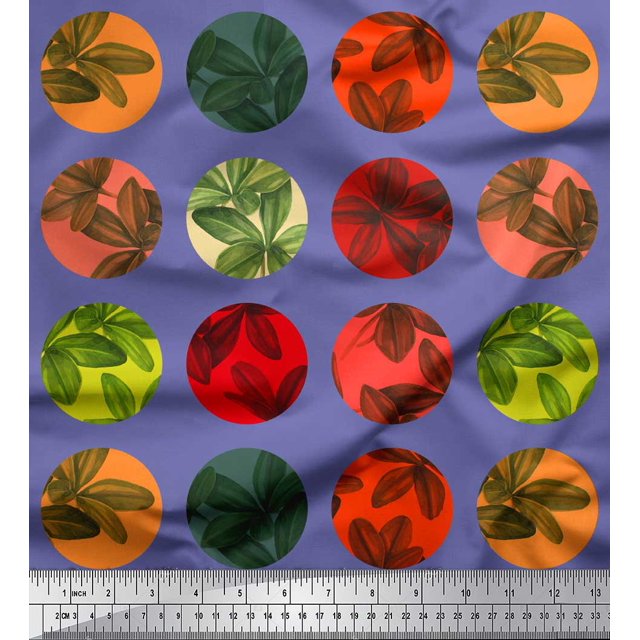 Soimoi Red Heavy Canvas Fabric Crystal Stone Geometric Printed Craft Fabric by the Yard 58 Inch Wide
