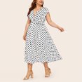 thumbnail image 2 of Fridja Robe Décontractée Sans Manches à Pois avec Ceinture à Boutons pour Femmes Grande Taille, 2 of 9