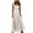 Khaki, variant on CFLVAEK Womens Summer Smocked Dress Check Print Women Maxi Dress Casual Ruffle Cap Sleeve Square Neck Flowy Long Dresses for Women