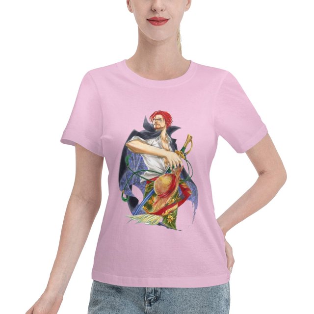 T-Shirt Basique à Manches Courtes pour Femmes Naruto Shanks