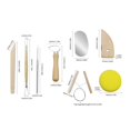 thumbnail image 1 of JJKBVCLO Clay Tool Set Wooden Pottery Clay Sculpture Carving Tool 8 Piece Set Beginner DIY Making Modeling Carving, 1 of 8