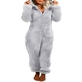 thumbnail image 1 of Women‘s Plush Cartoon Hoddies 3D Ear Pajamas, 1 of 6