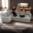 thumbnail image 4 of HOMCOM U-Shaped Sofa Bed, Pull Out Sleeper Couch with Chaise Storage, 4 of 10