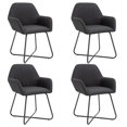 thumbnail image 1 of vidaXL Dining Chairs 4 pcs Black Fabric, 1 of 4