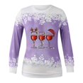 thumbnail image 3 of Chandails en Molleton de Noël pour Femmes 2023 T-shirt d'Hiver Imprimé Ample à Manches Longues Blouse Col Rond Hauts Décontractés Chandails en Molleton Femmes en Liquidation, 3 of 3
