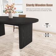 Large Modern Oval Dining Table for 6-8 – 71in Farmhouse Kitchen Table, Sturdy Wooden Base, Executive Desk, Office or Dining – Black - 1800