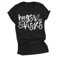 thumbnail image 1 of RKSTN Hauts pour Femmes Saint-Valentin Cœur d'Amour Lettres Imprimées Mode Blouse Confortable Hauts Tempérament Couleur Unie Col Rond Manches Courtes Hauts, 1 of 5