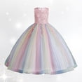 thumbnail image 2 of Robe Formelle pour Filles Robe de Bal Sans Manches Robes Robe en Tulle pour Tout-Petits Robe de Fête pour Fillette 6-7 Ans, 2 of 9
