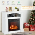 thumbnail image 3 of Foyer Électrique de 32 Pouces avec Manteau et Télécommande, Chauffage Autoportant avec Luminosité de Flamme Réglable à 3 Niveaux et Protection contre la Surchauffe, Blanc, 3 of 9