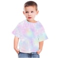 thumbnail image 4 of Penkiiy T-Shirt Teinture sur Nœuds pour Tout-Petits Garçons Filles, Manches Courtes, Col Ras du Cou, Haut, Chandails de Fête pour Enfants 7-8 Ans Multicolore, 4 of 5