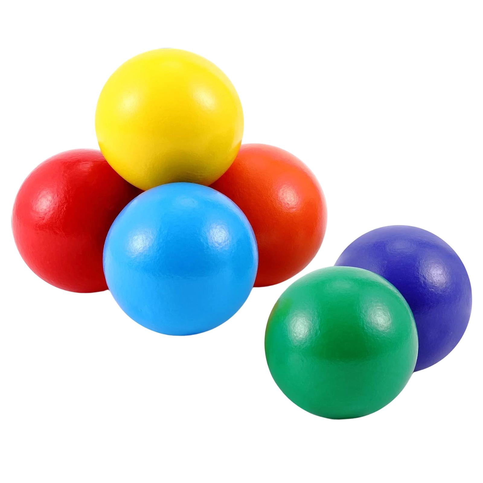BELOVING 6 Pieces Rainbow Wooden Balls Colored Replacement Color Recognition for Kids Style A