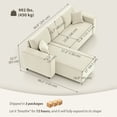 thumbnail image 3 of HOMCOM Chaise Sectional Sofa, Corduroy Fabric Corner Couch, Cream White, 3 of 10