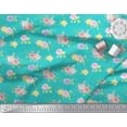 thumbnail image 3 of Soimoi Tissu Georgette Poly Vert Feuilles et Roses Grandiflora Imprimés Floraux au Mètre 52 Pouces de Large, 3 of 5