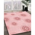 thumbnail image 3 of Ahgly Company Tapis d'Intérieur Rectangulaire Transitionnel Pastel Rouge Rose Lavable à la Machine, 2 Pieds x 5 Pieds, 3 of 7
