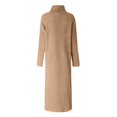 thumbnail image 5 of GZWYHT Robes pour Femmes 2025, Robes Maxi Femmes Robe Automne Hiver Uni Ample Col Roulé Peluche Manches Longues Longue Robe Robe à Manches Longues, Robes Décontractées, Robe Kaki, Robes de Vacances TG, 5 of 5