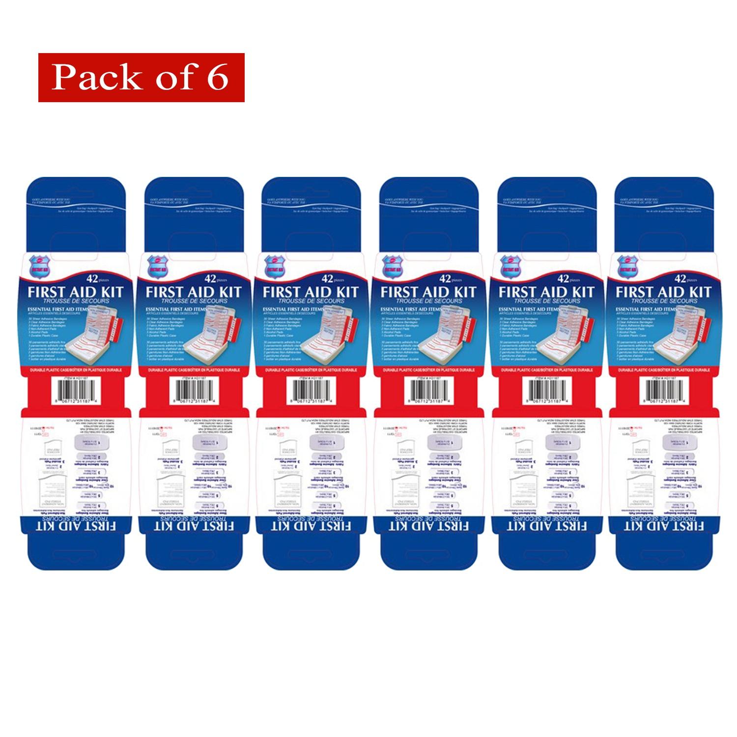 Instant Aid 42 Pieces First Aid Kit (Pack of 6)