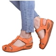 thumbnail image 4 of Mepaouo Womens Arch Support Orthopedic Sandals Closed Toe Ankle Strap Summer Hollow out Wedge Shoes, 4 of 6