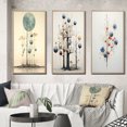 thumbnail image 1 of Designart "Vintage Illustration Geometric Tree of Wisdom II" Modern Geometric Framed Wall Art Set Of 3 - Blue Abstract Frame Gallery Set For Office Decor, 1 of 6