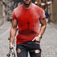 thumbnail image 2 of T-shirts pour Hommes Grande Taille, Paquet, T-Shirts pour Hommes de Rue Tendance Décontractés à Imprimé Croix, Col Rond, Manches Courtes, Chemises pour Hommes, Hauts d'Été Mode, Liquidation en Liquidation (Bleu, 2TG), 2 of 5