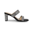 thumbnail image 4 of BLISSFUL STEP Women's Rhinestone Square Toe Chunky Block Heel Slides Sandals, 4 of 8