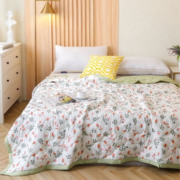 EGNMCR Summer Quilt Washed Cotton Summer Cool Quilt Conditioning Printed Summer Quilt Student Dormitory Quilt Core Activity Gift Quilt Summer cool quilt