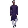 thumbnail image 1 of Atasi Solid Designer LongKurtaShirt Asymmetric Cut Full SleeveKurtaFor Men-Small, 1 of 1