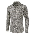 thumbnail image 1 of INSPIRE CHIC Men's Vintage Leopard Printed Button Down Long Sleeve Cotton Shirt, 1 of 6